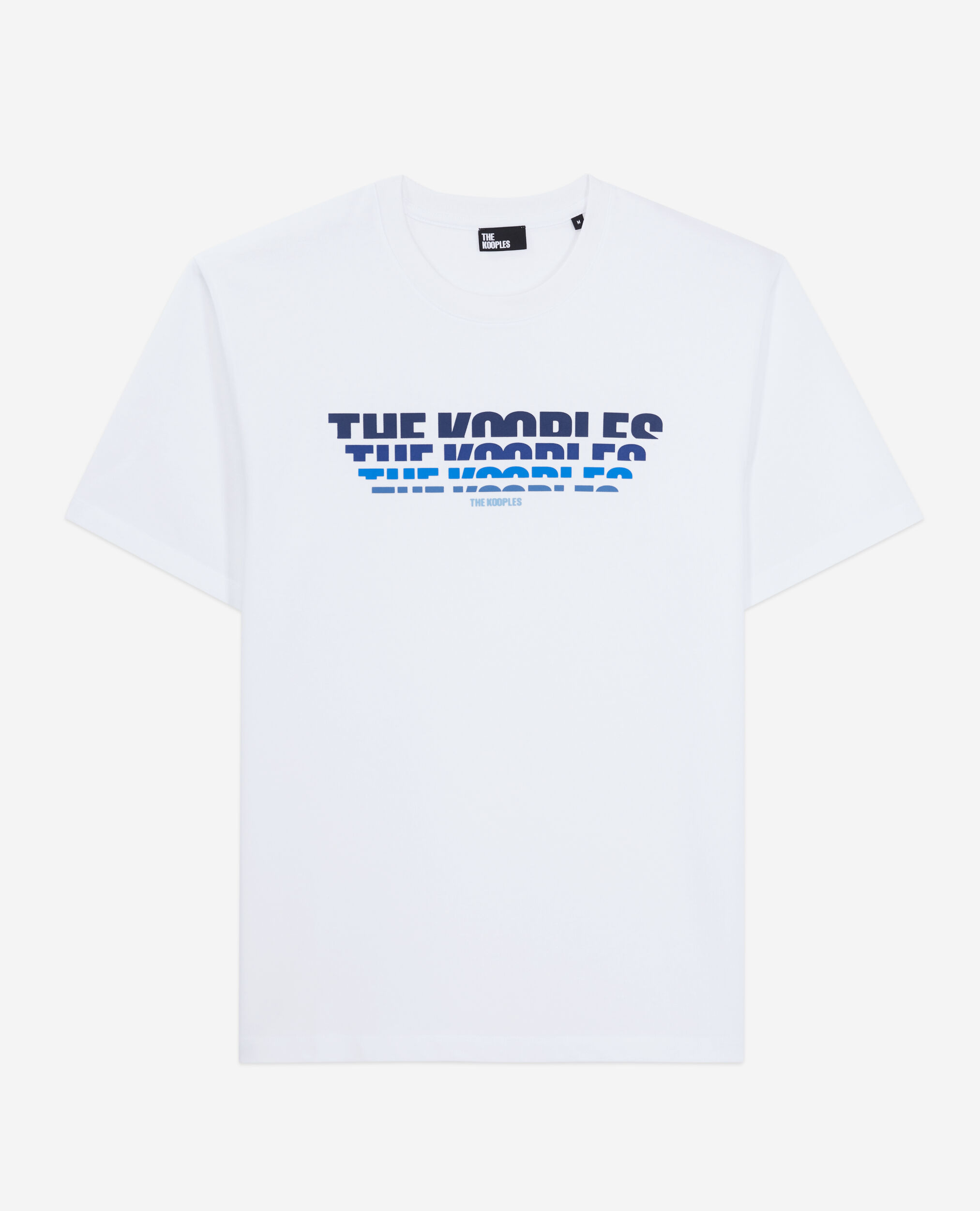 T-shirt blanc avec sérigraphie logo en dégradé de couleur