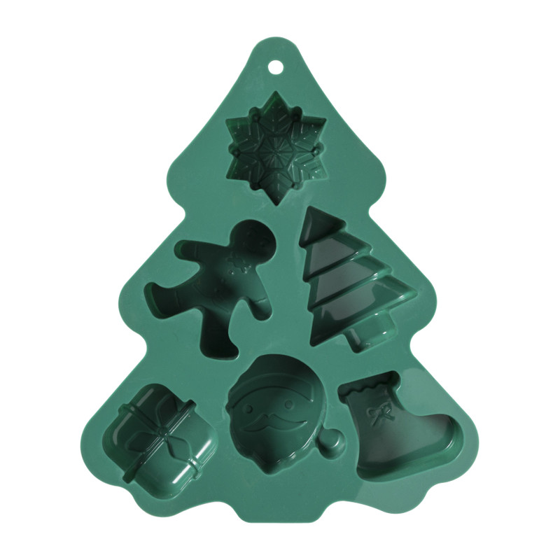 Bakvorm kerstfiguren - groen - 22x18x2.5cm