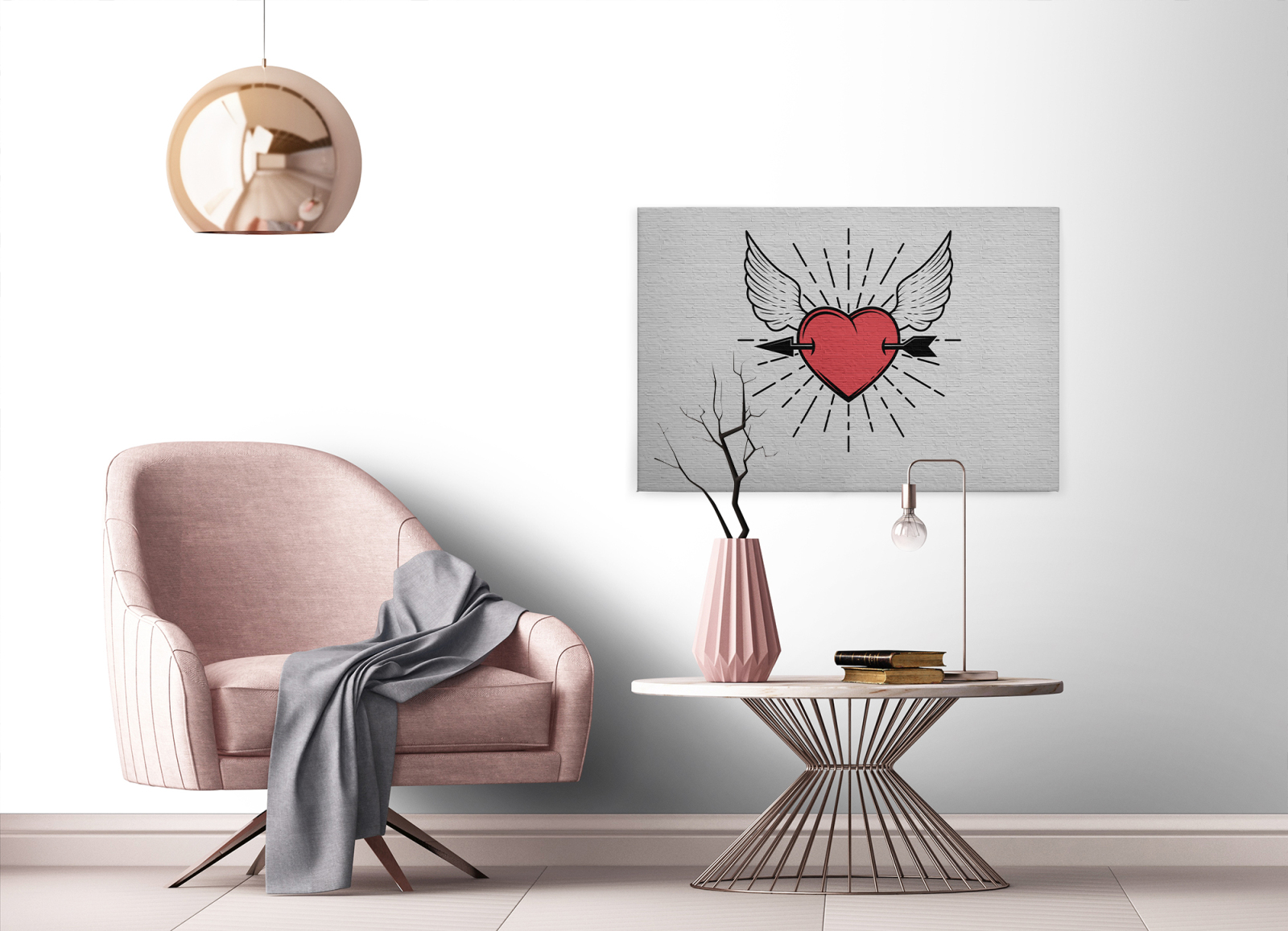 Leinwandbild TATTOO - rot-schwarz - 90x60 cm