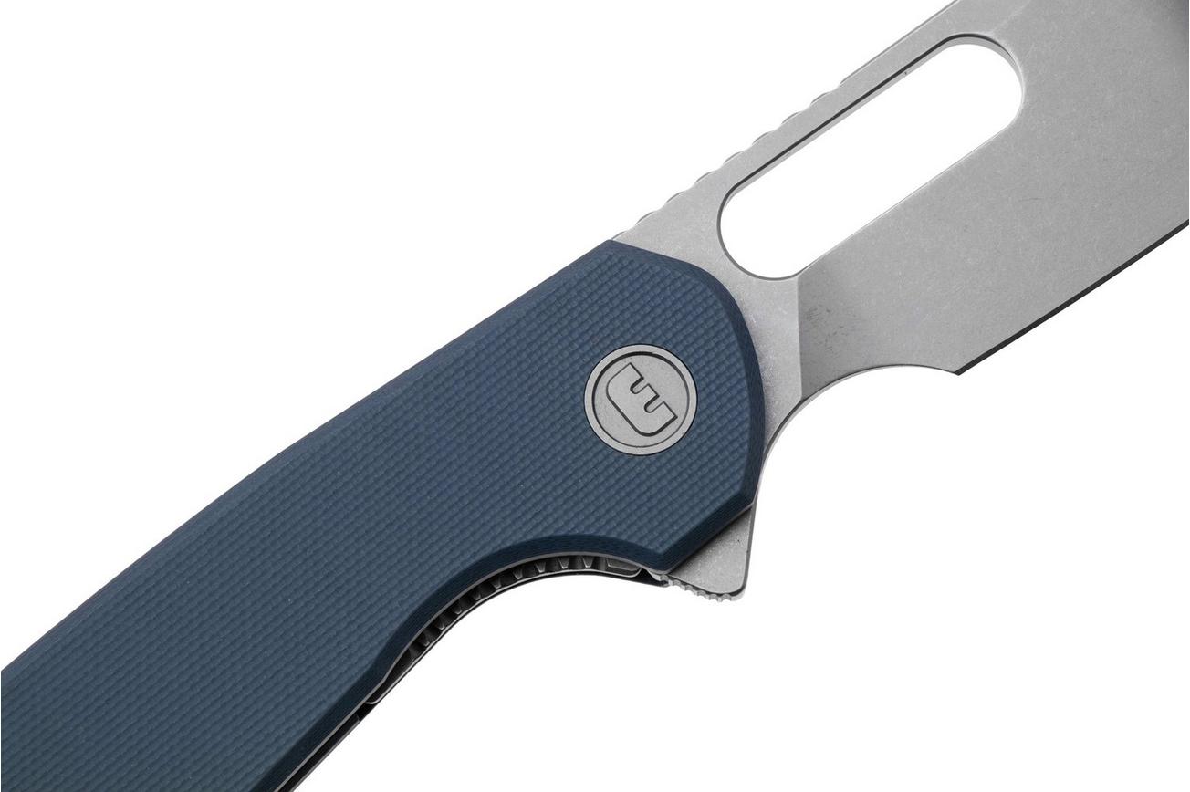 Eutektik Trinity TRI-DSW-L Stonewashed 14C28N, Blue G10, linkshandig zakmes