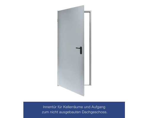 HÖRMANN ZK deurelement, verzinkt, 875x2000 mm, DIN links, inclusief krukgarnituur, zwart.
