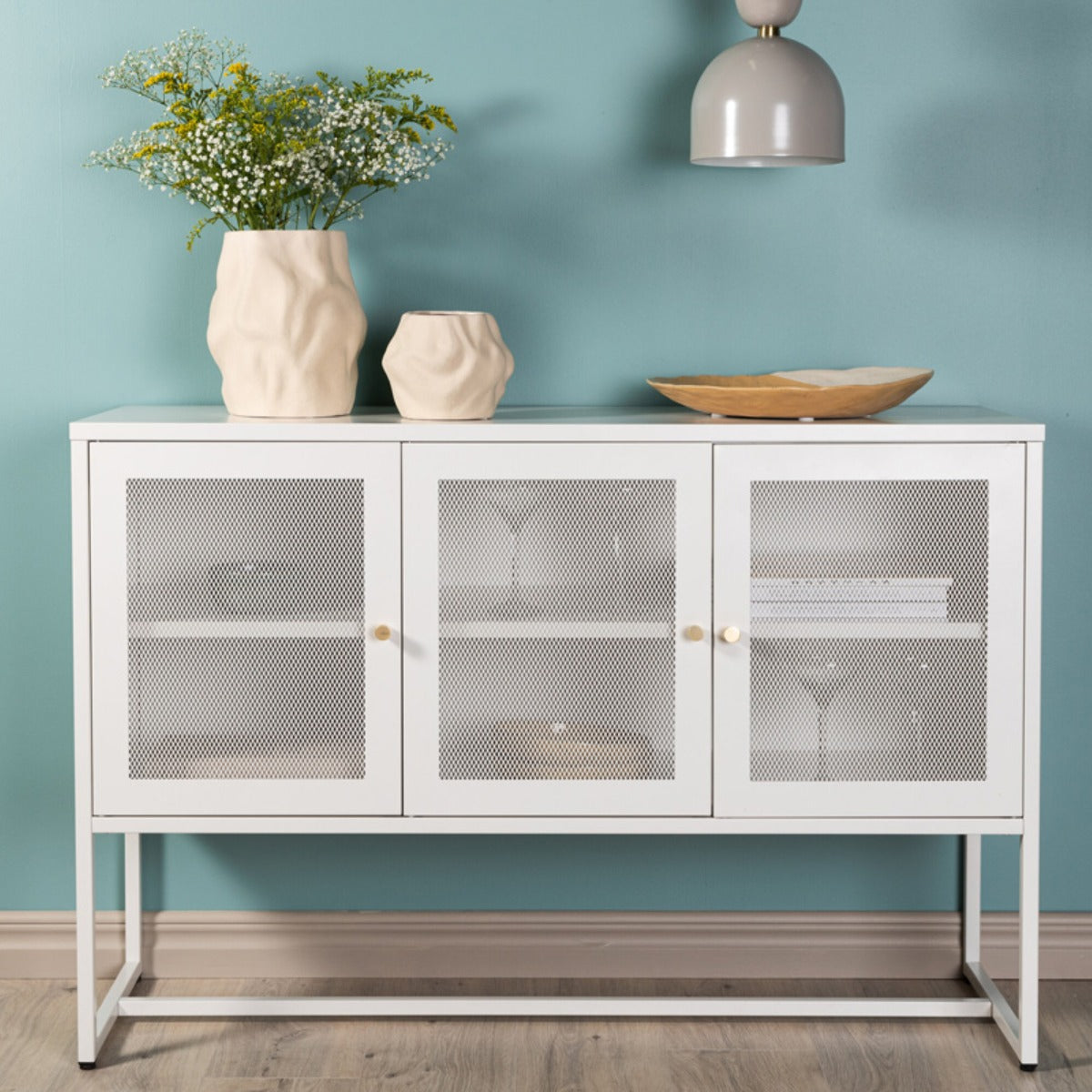 FjÃ´rd - Dressoir Wit 120cm - Staal - Malla