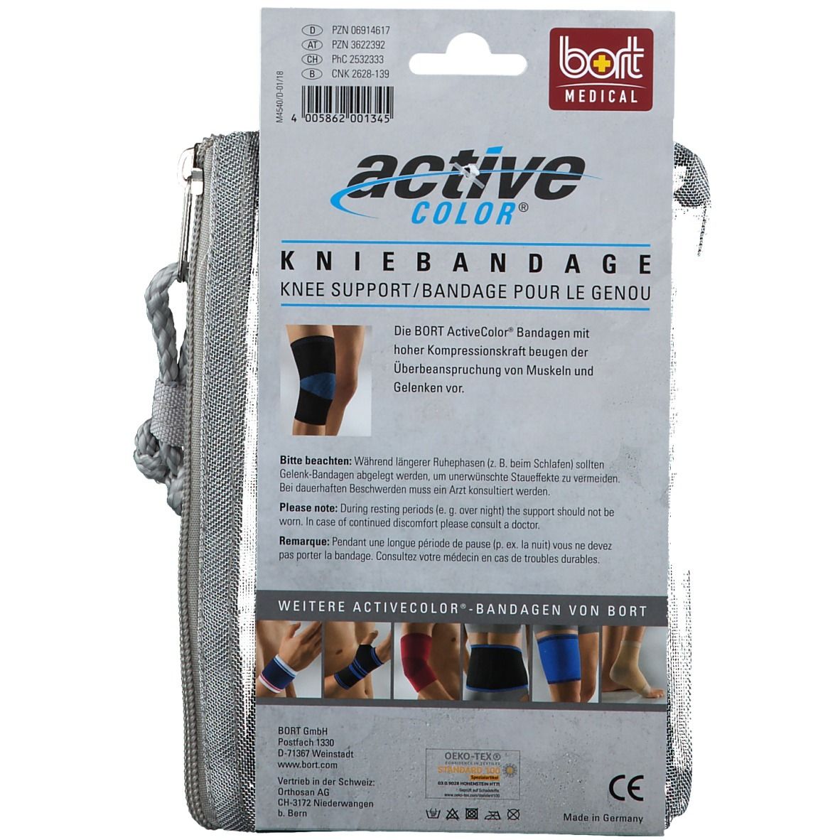 BORT ActiveColor® Kniebandage Gr. L schwarz