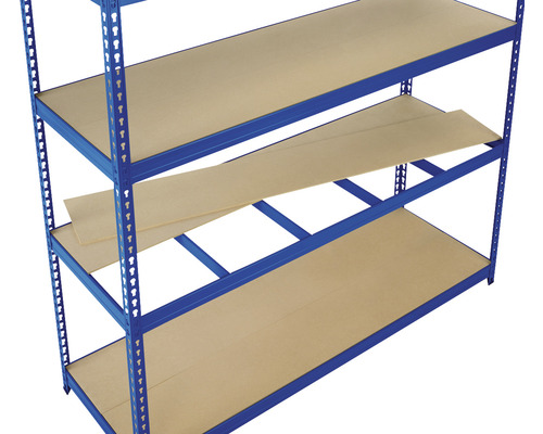 Robuuste stellingkast Robus 400 blauw 180x180x60 cm 4 houten planken draagvermogen 1600 kg