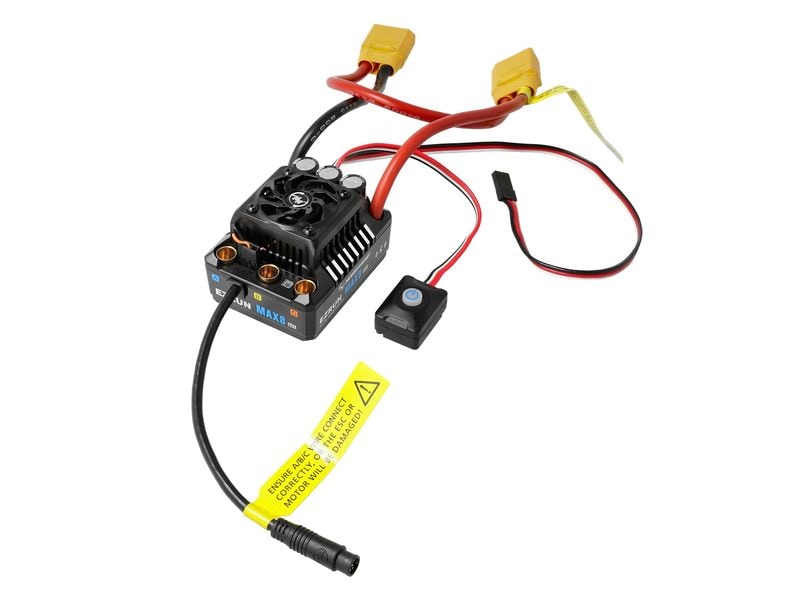 Hobbywing Brushless Regler Ezrun MAX8 G2S 160A 3-6S ESC für RC Fahrzeuge im Massstab 1:8 mit Brushless Sensored & Sensorless Motoren