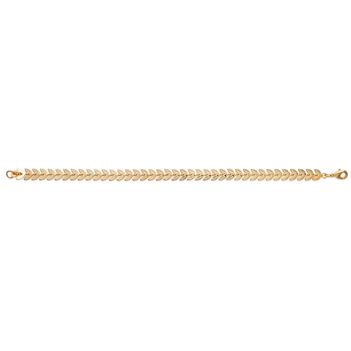 Bracelet Brillaxis motif feuille plaqué or