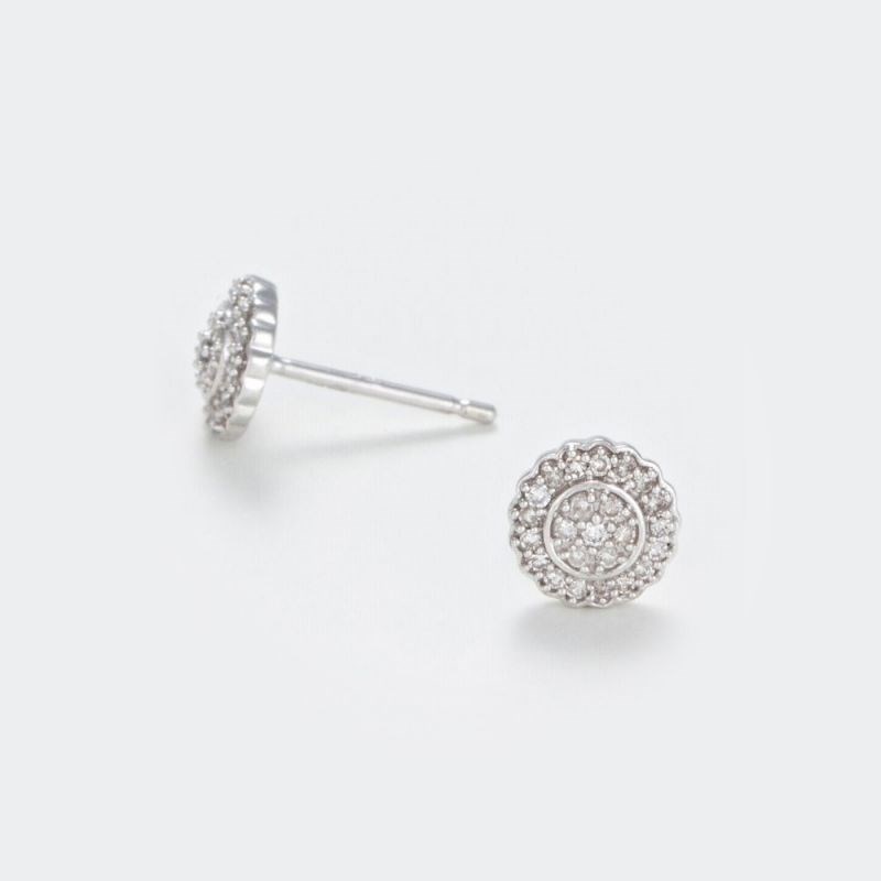 Boucles d'oreilles Or Blanc et Diamant