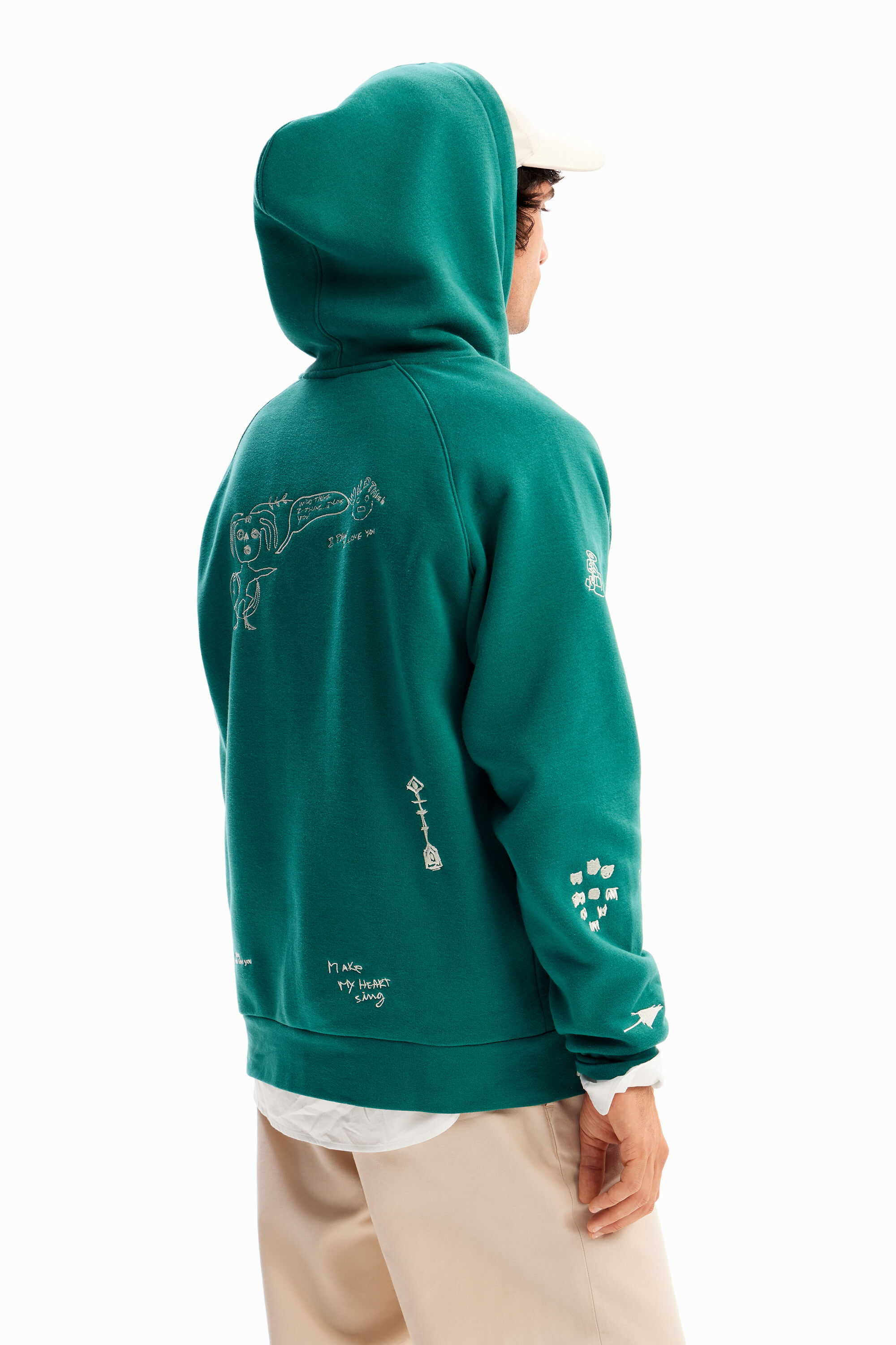 Sudadera capucha bordados