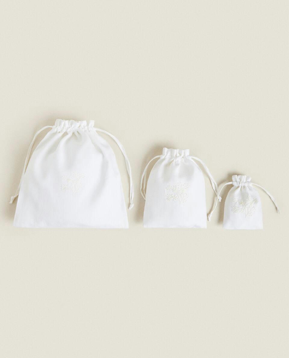 BOLSA DE LINHO BORDADA