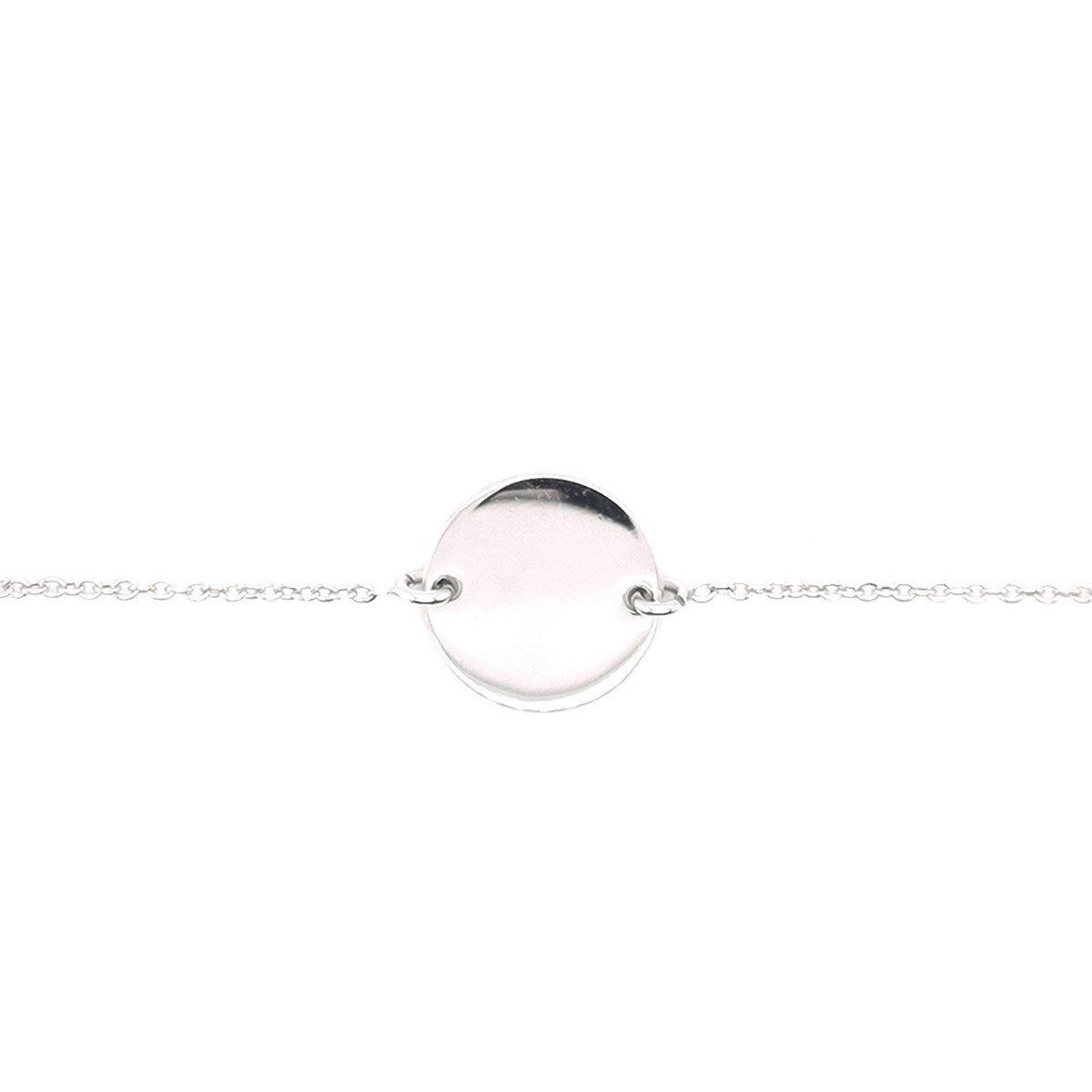 Bracelet identité Saunier argent plaque ronde