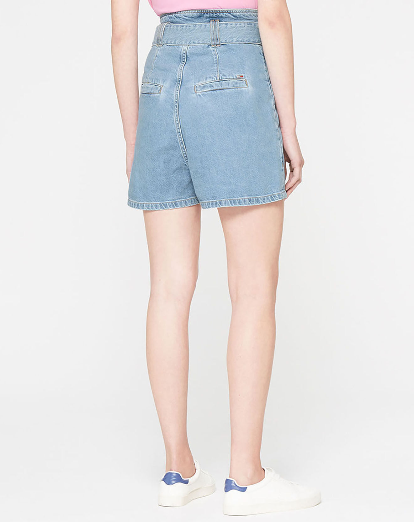 Tommy Jeans Short denim mom fit new paperbag bleu clair