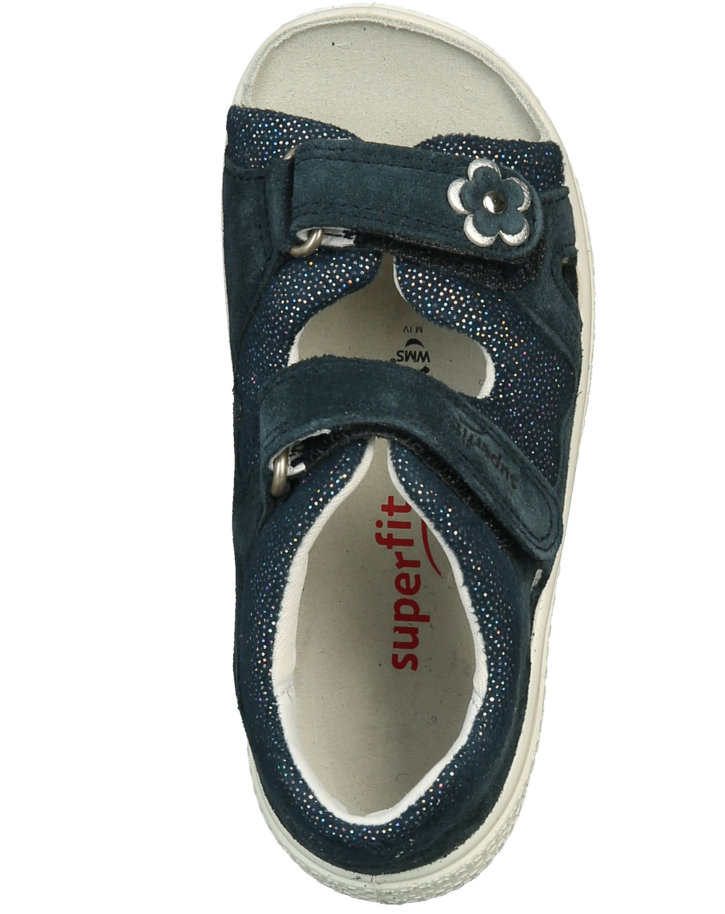 Leder-Klettsandalen POLLY - BLUME in dunkelblau