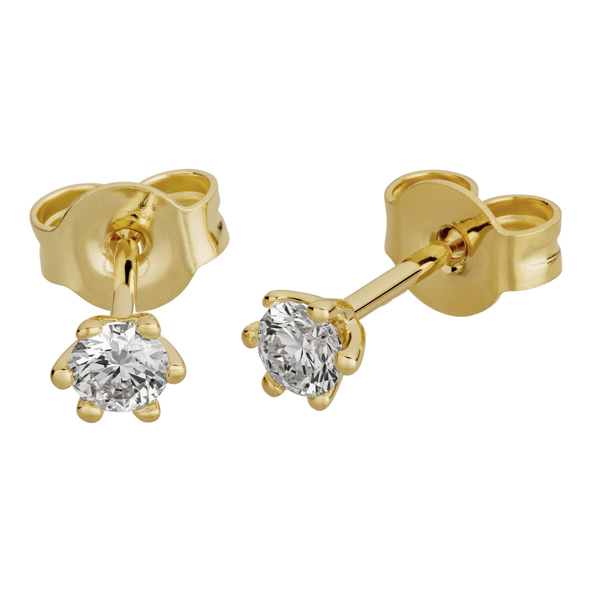 Orolino Ohrringe Gold 585 mit 2 natürlichen Brillanten zus. 0,30ct.