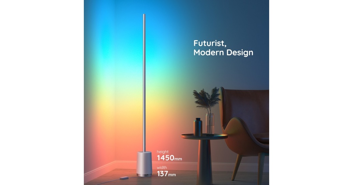 GoveeH6072 Lyra RGBICWW Hoek Vloerlamp sfeerverlichting  (RGBIC, 2200K - 6500K)
