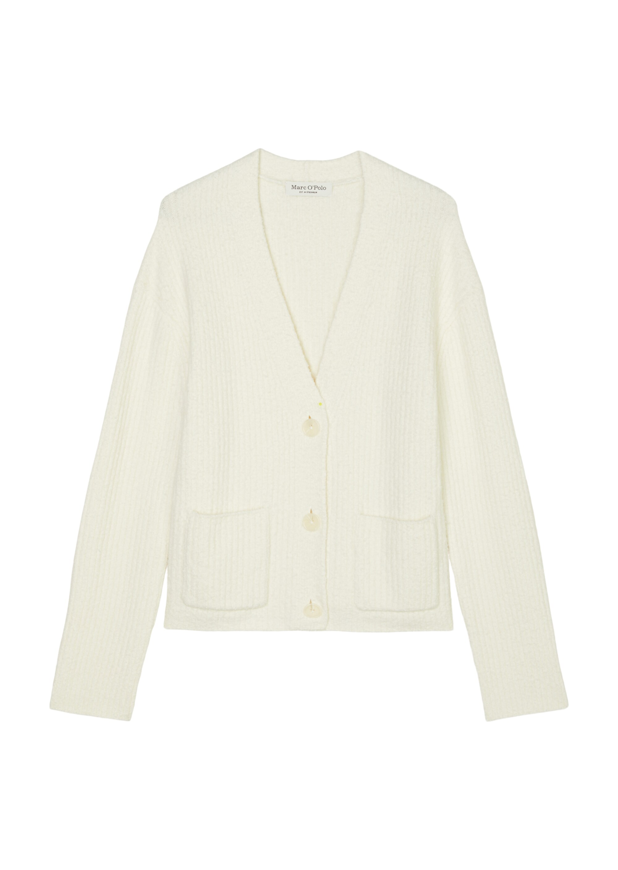 V-Neck-Cardigan looseaus softem Bouclégarn