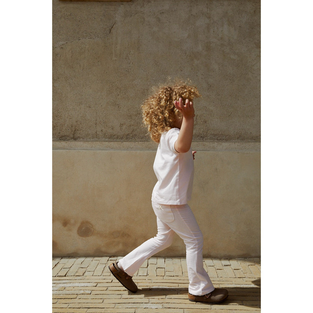 Køb COPENHAGEN COLORS Ballerina/Creme Stripe Striped Flare Bukser