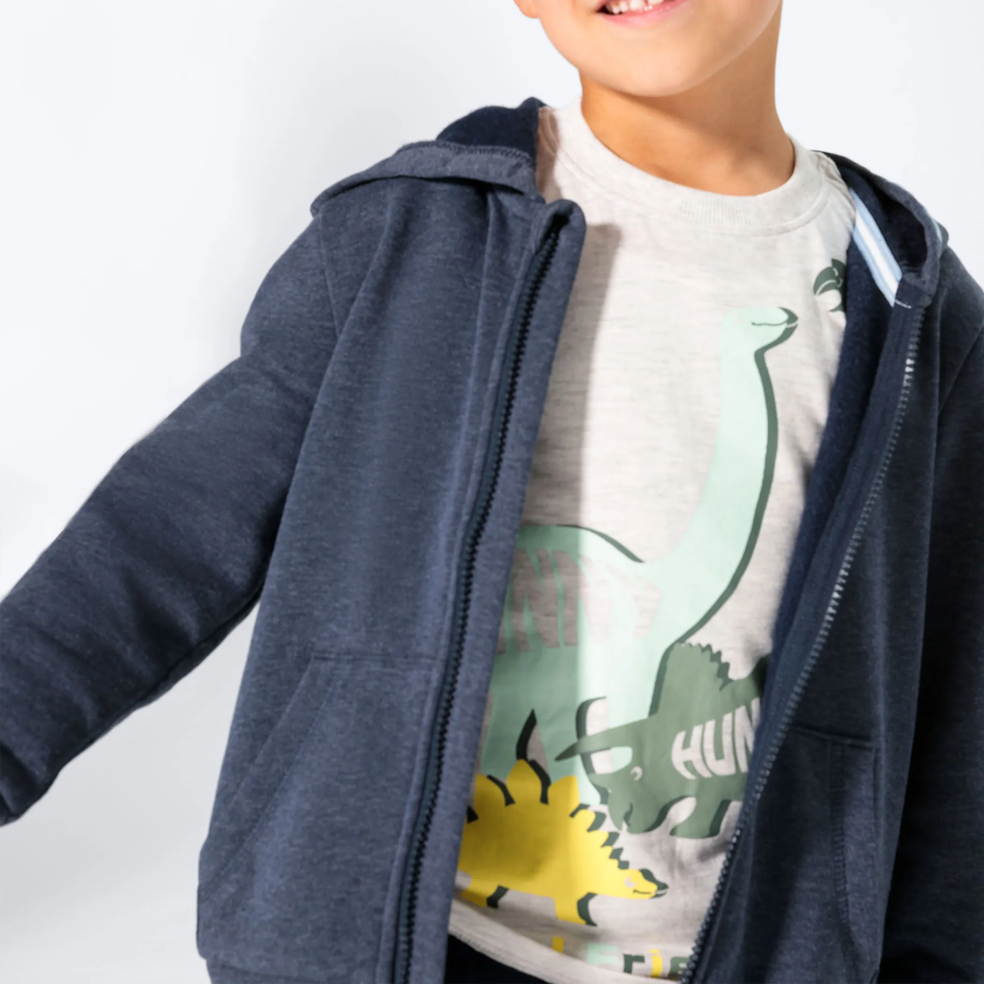Jungen-Sweatjacke in melange-Optik