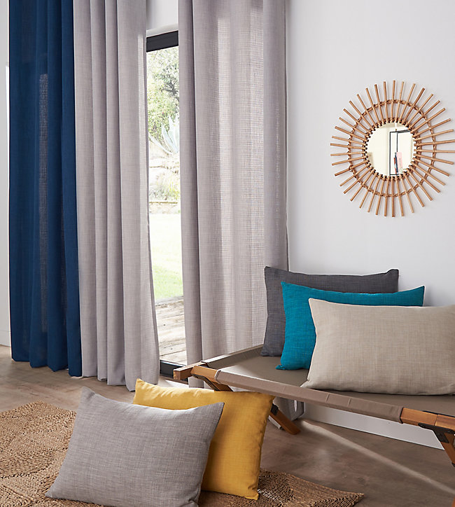 Rideau occultant Novan GoodHome gris clair L.260 x l.140 cm