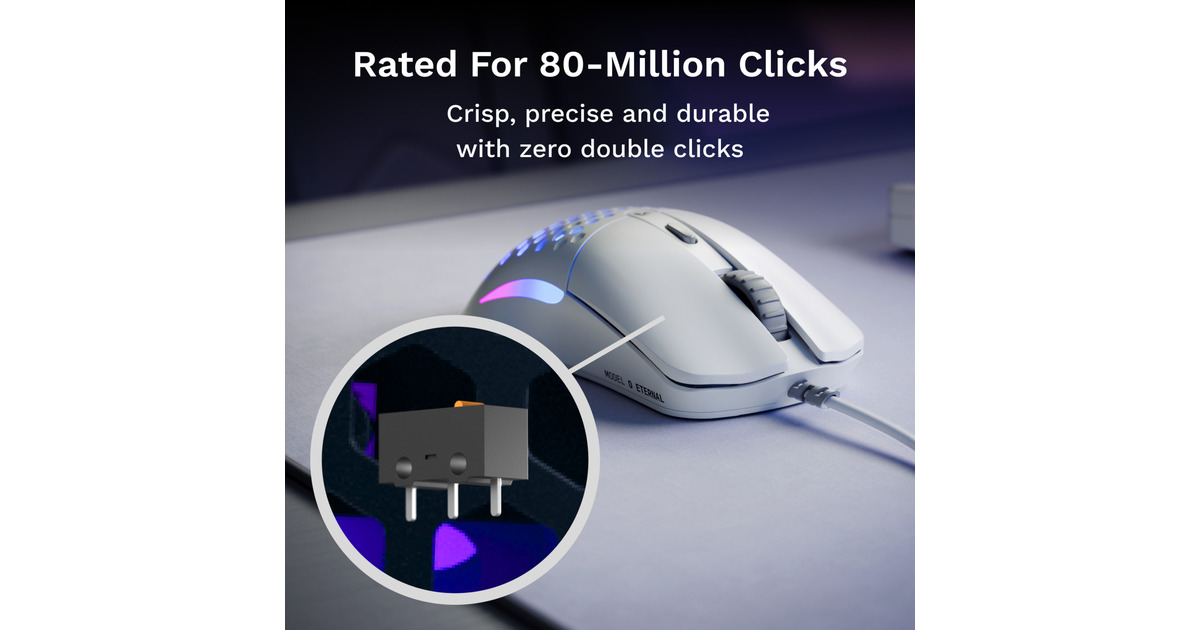 GloriousModel O Eternal gaming muis  (Wit, 100 - 12.000 DPI, RGB)