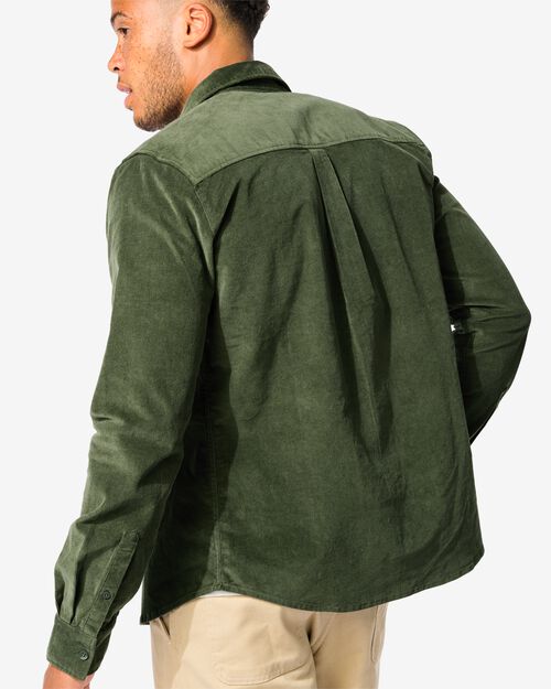 chemise en velours côtelé pour hommes vert