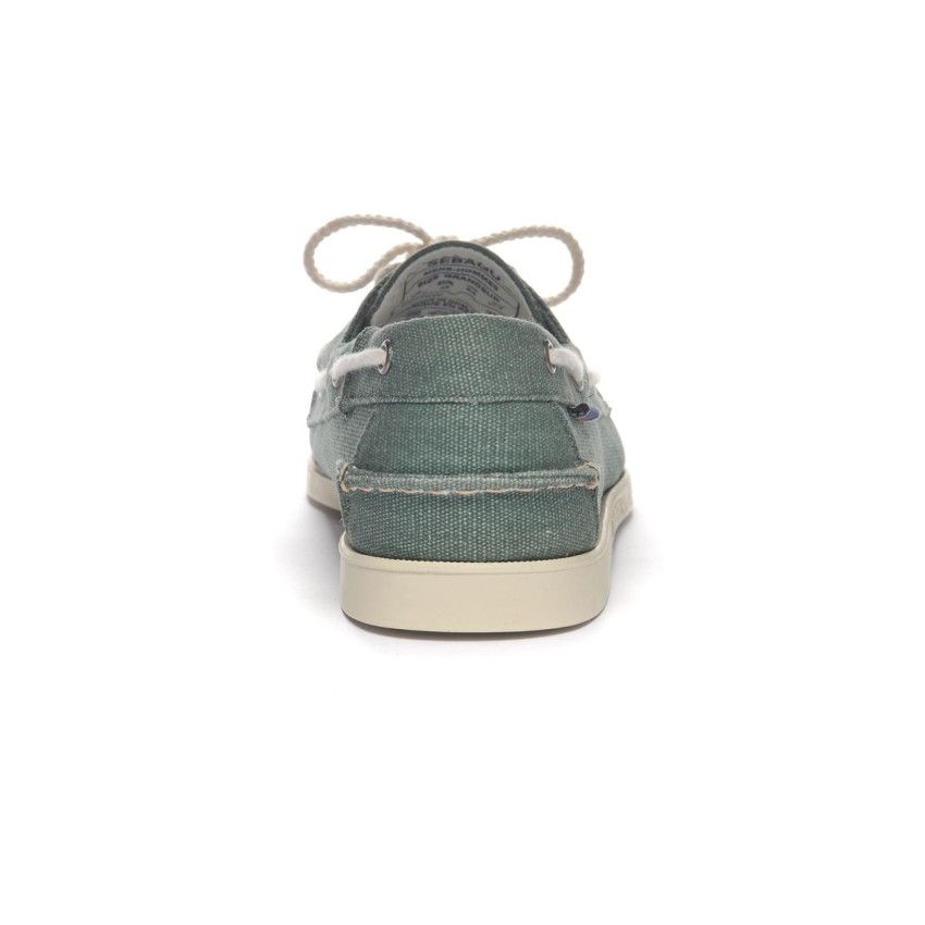 DOCKSIDES PORTLAND WASHED CANVAS GREEN MILITARY-Chaussures bateau pour homme en toile