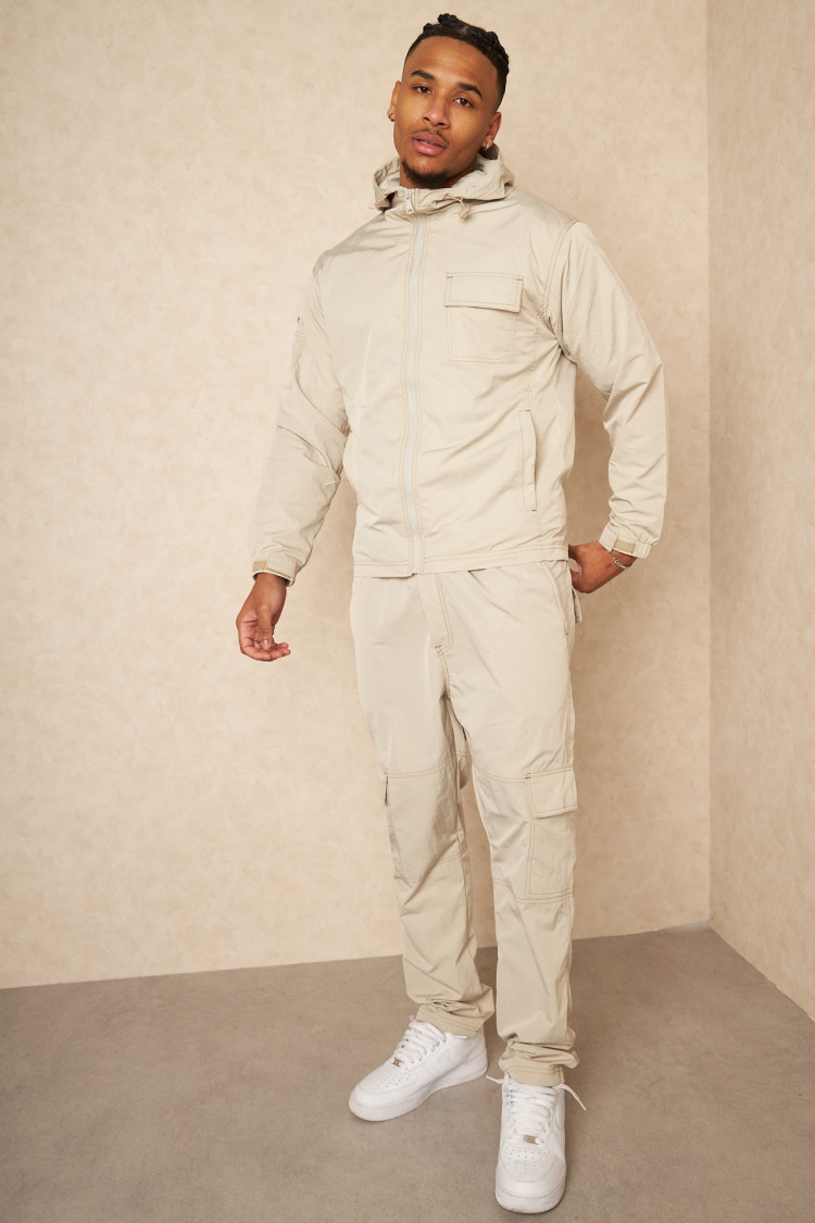 Ensemble 2 pièces veste + jogging beige et marron