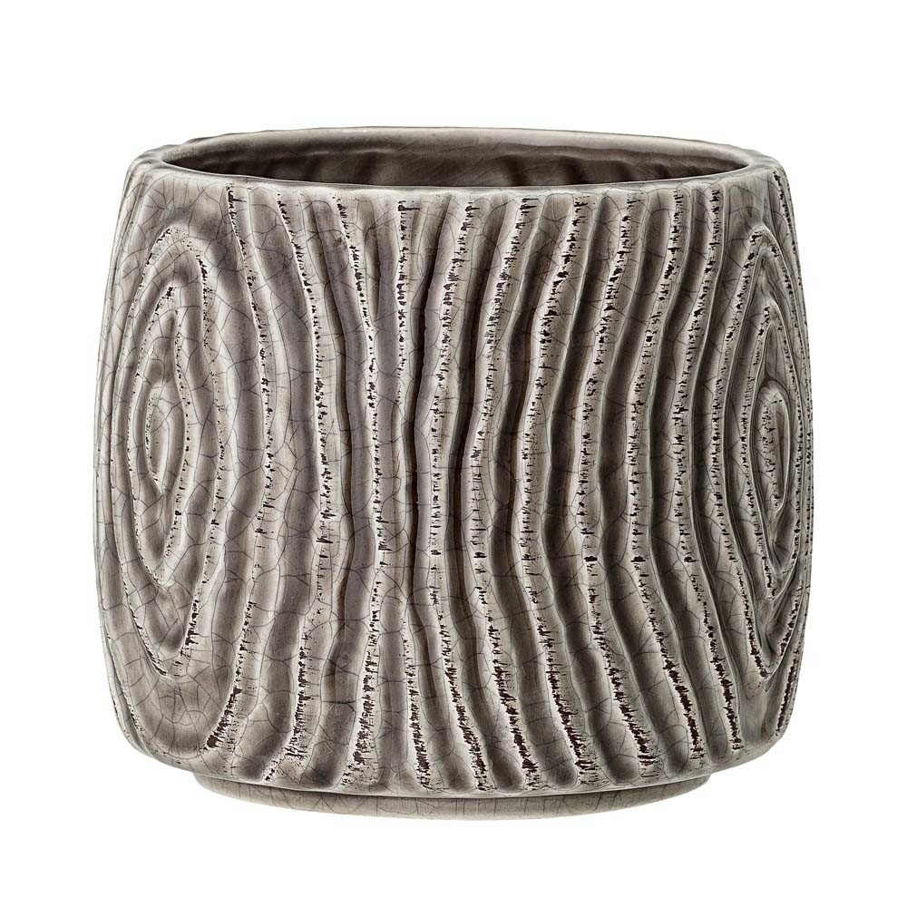 Hena flowerpot gris en grès