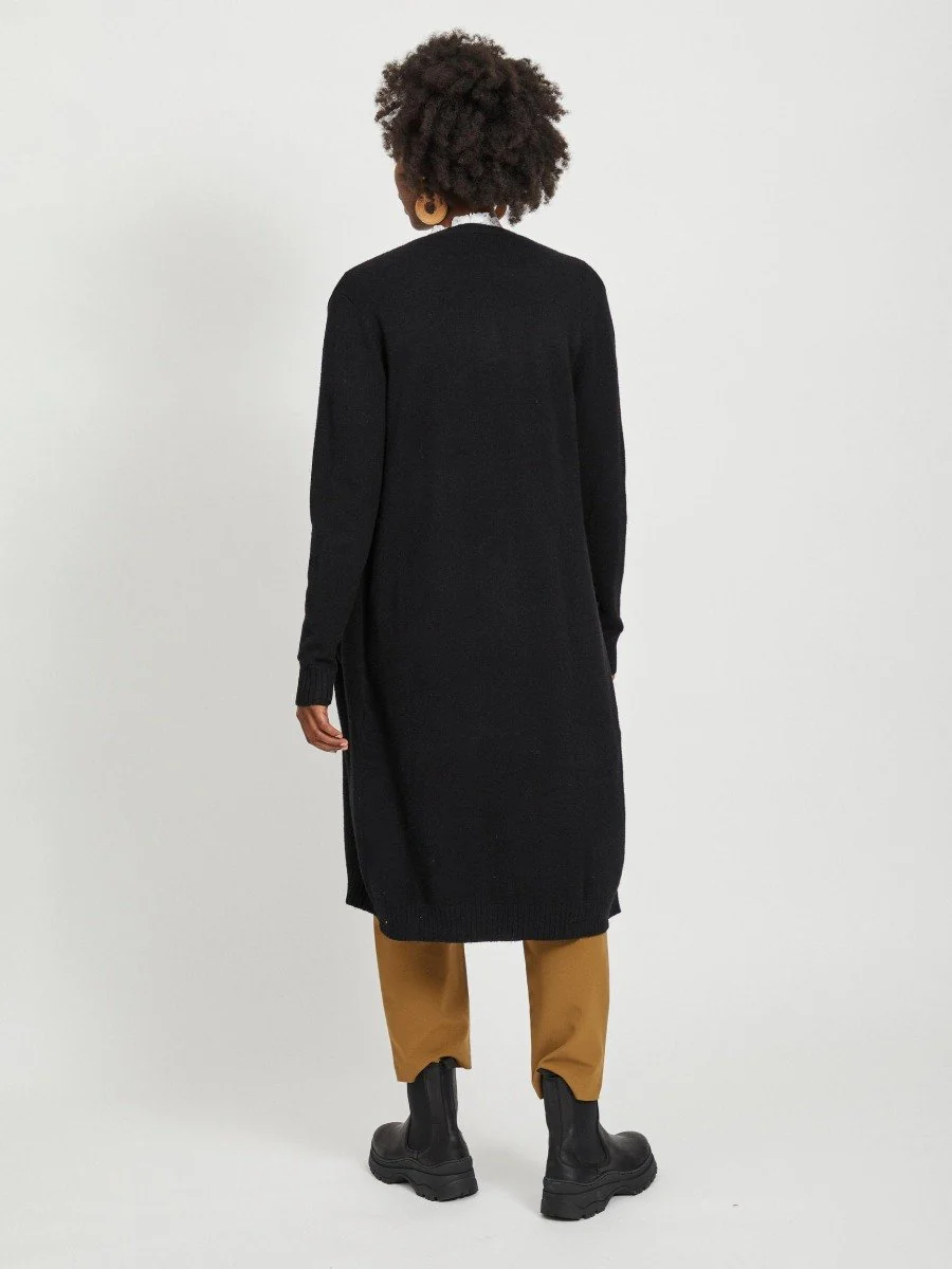 Vila  Viril lang strikket cardigan - sort