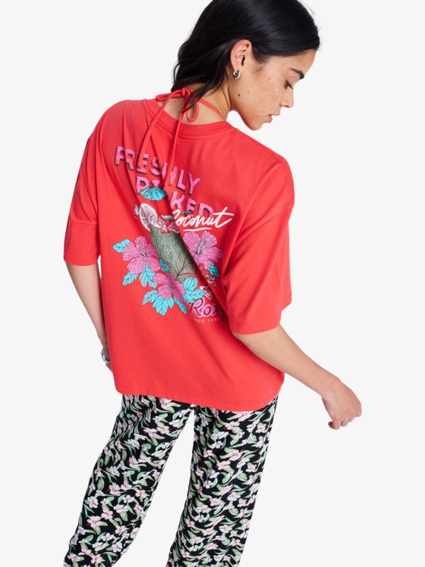 Hangloose Poster T-Shirt à manches courtes Rouge Femme