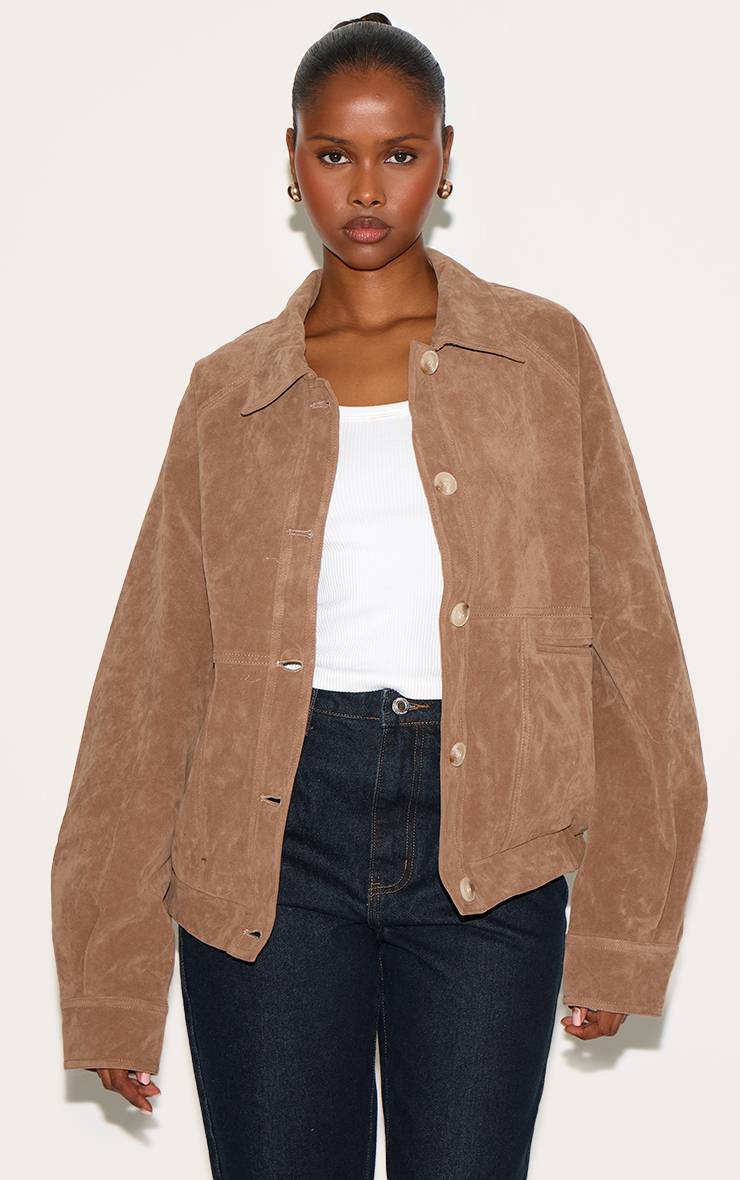 Beige Veste Oversize En Synthétique