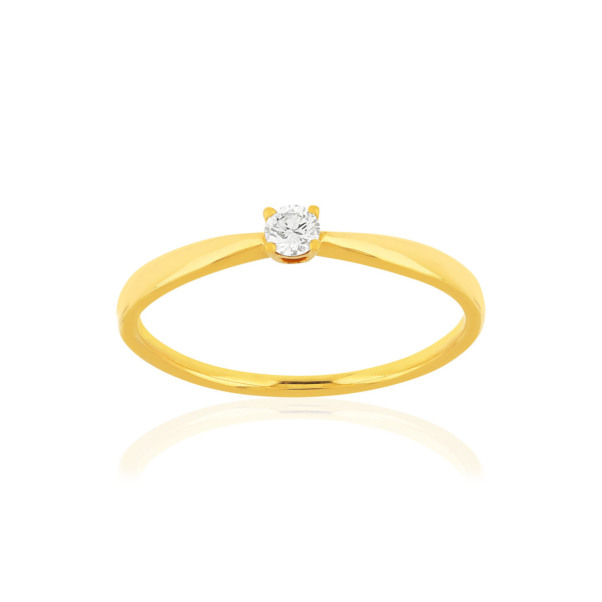 Solitaire or jaune 750 diamant 0.08 carat h/si