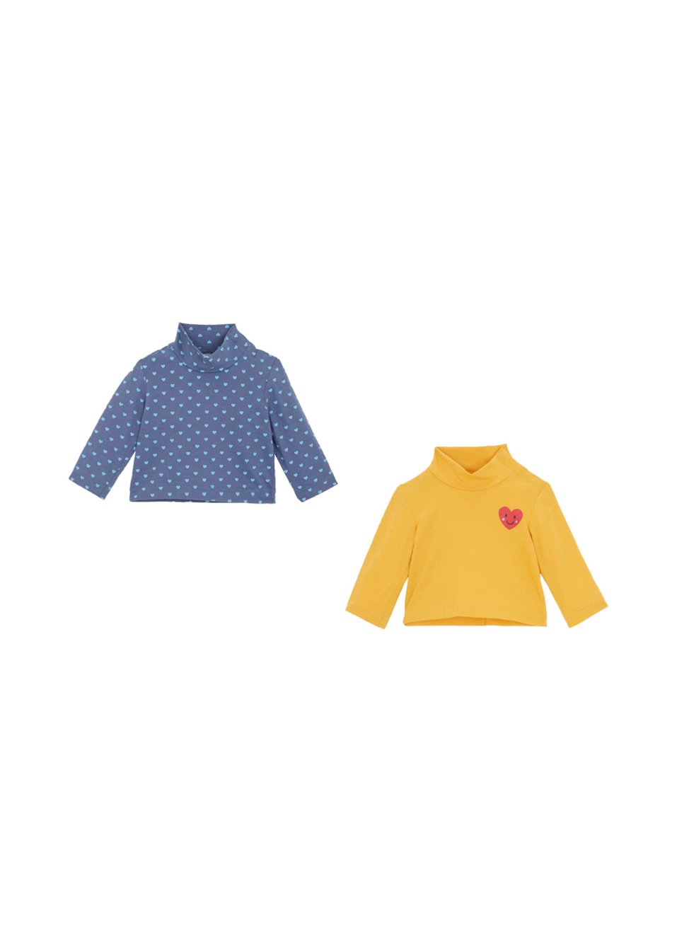 Lot de 2 T-shirts bébé à col roulé en coton