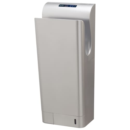 Sèche-mains automatique vertical Rossignol moteur brushless antibactérien gris métallisé