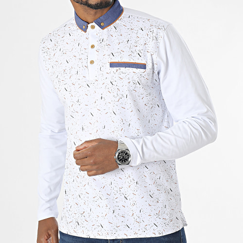 Polo Manches Longues Blanc