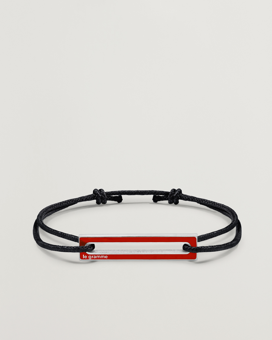 LE GRAMME Lacquered Cord Bracelet Red
