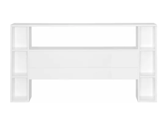 Tête de lit avec rangements 160 cm bois massif blanc LOU