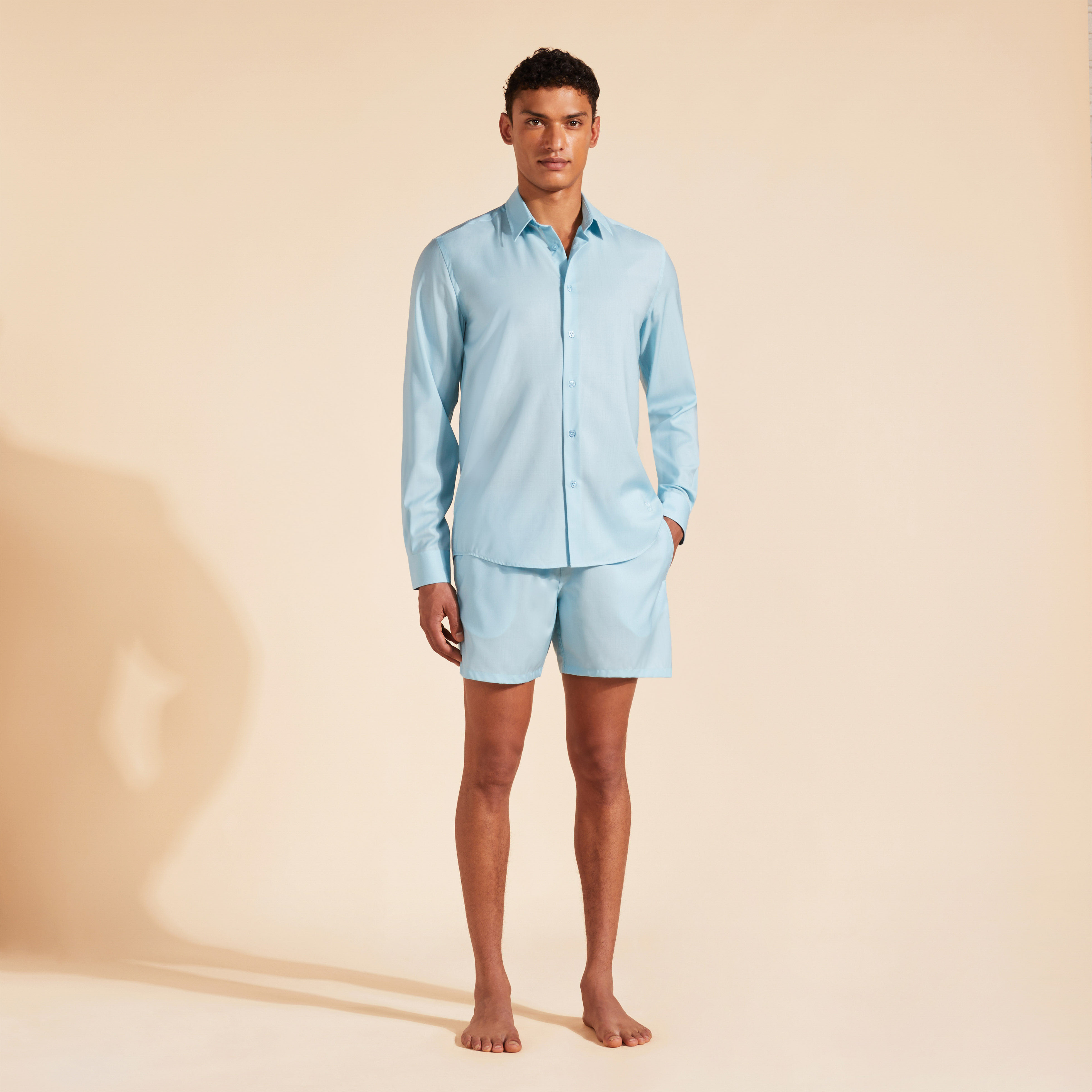 Chemise en laine super 120 homme unie