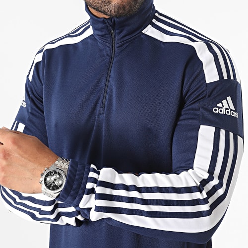 Sweat Quart de Zip Bandes Squad 21 HC6283 Bleu Marine