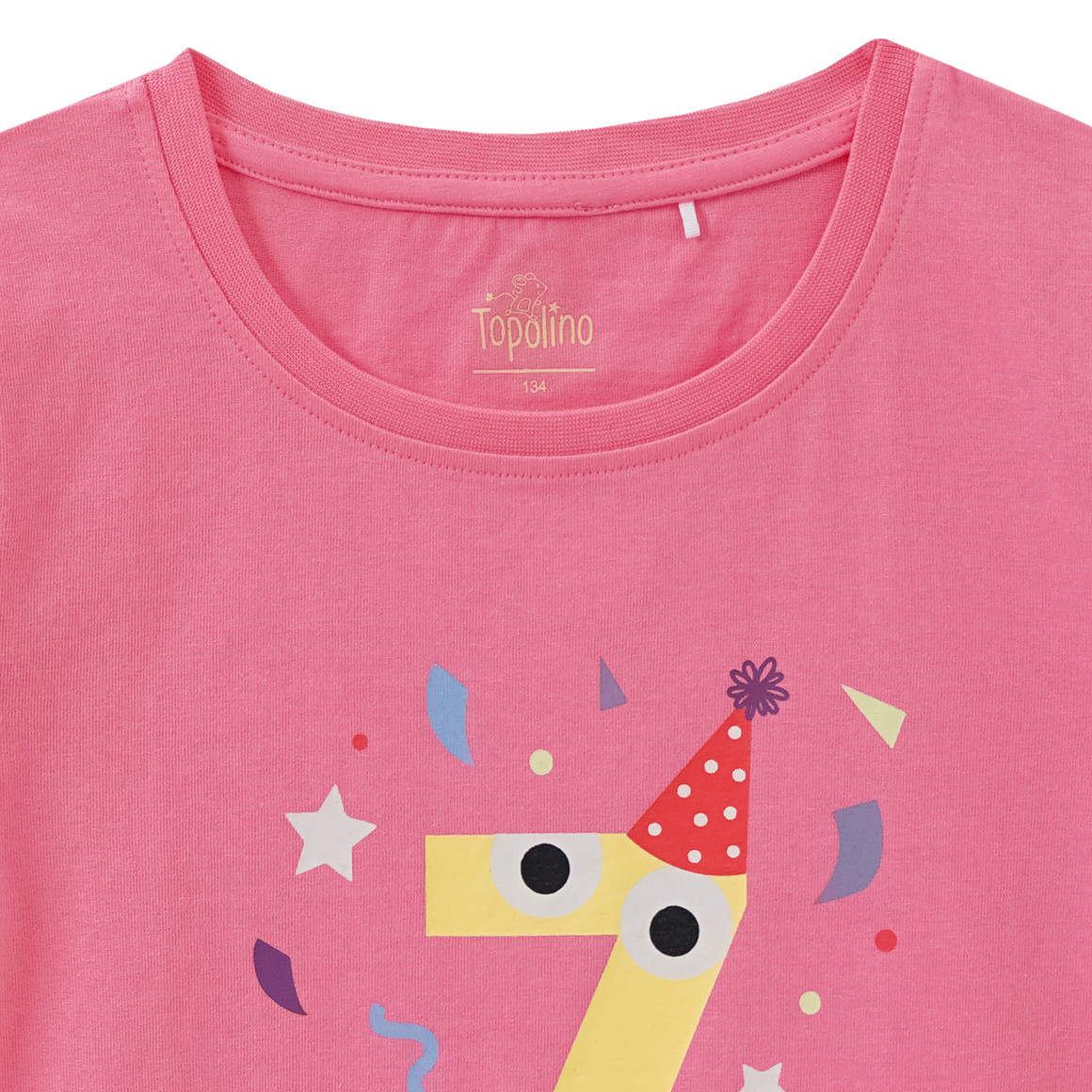 Topolino Mädchen T-Shirt mit Geburtstagszahl 7 pink