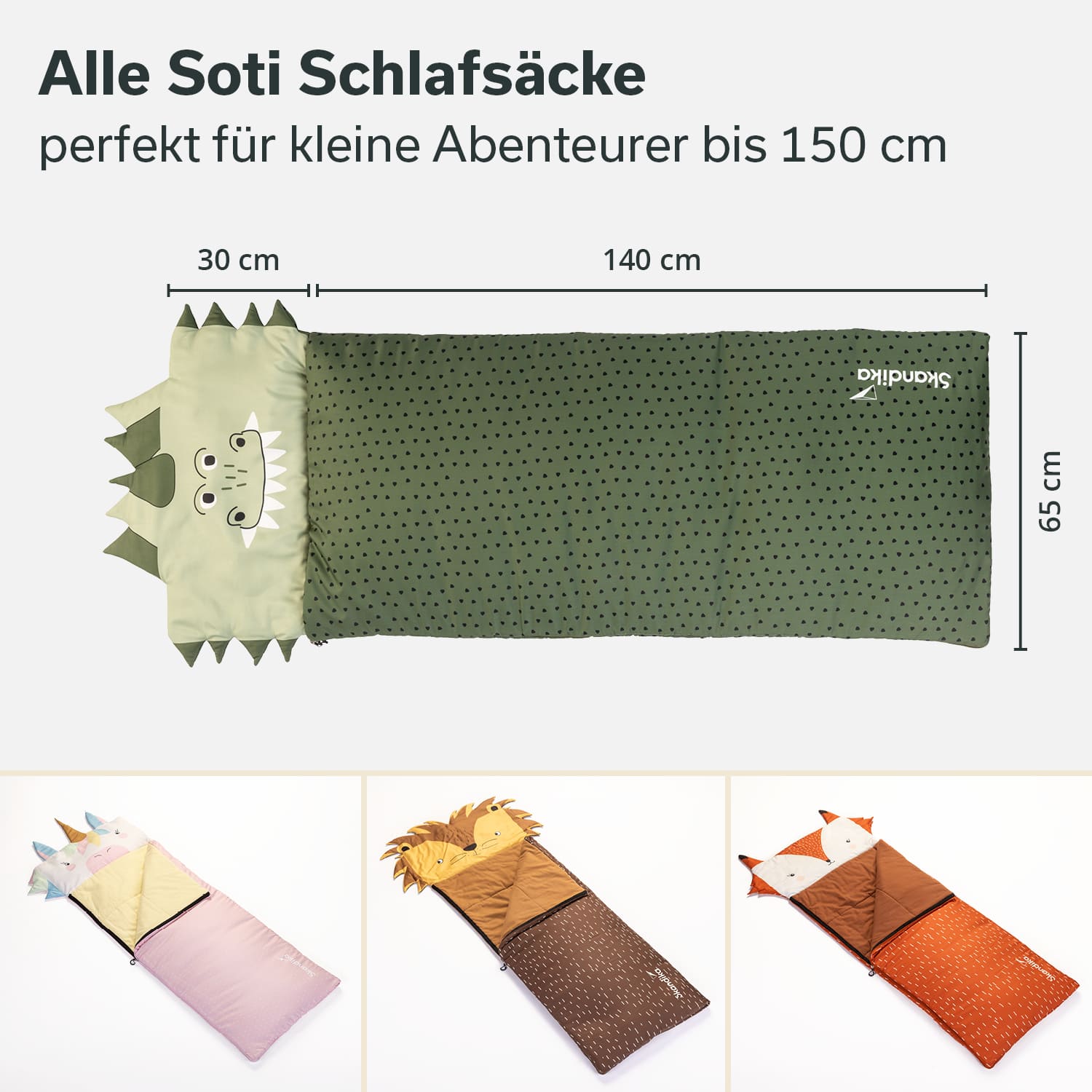 Skandika Soti rechthoekige kinder slaapzak - Dino