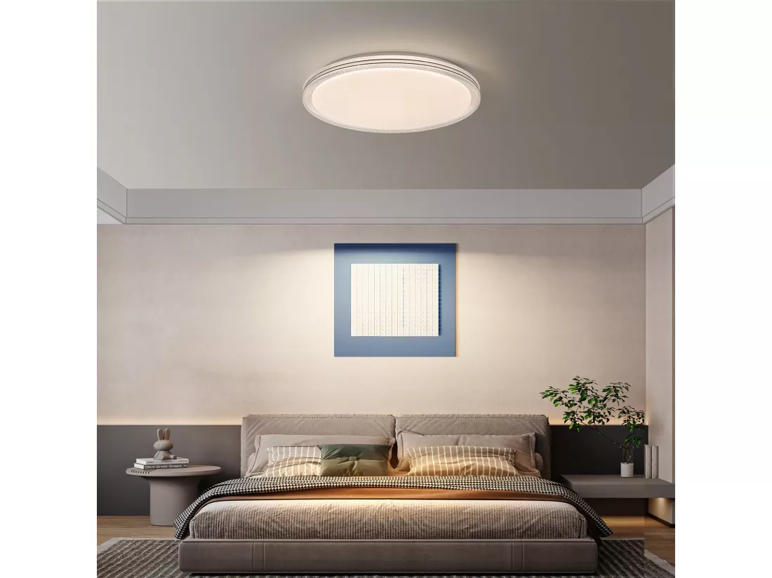 NETTLIFE Plafonnier LED Chambre 40 cm Lampe de Chambre 44 W Lampe de Couloir Lampe de Cuisine Moderne Salon Rond pour Couloir Chambre d'enfant