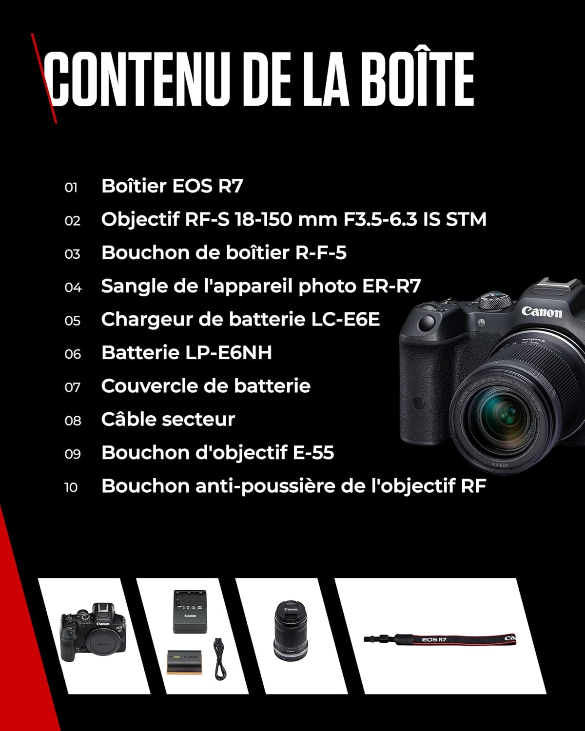 Canon EOS R7 Appareil Photo avec Objectif RF-S 18-150mm F3.5-6.3 is STM, Appareil Photo Hybride, AF CMOS Dual Pixel II, Enregistrement Vidéo 4K 60p, Prise de Vue en Continu, Bluetooth, Wi-FI, WLAN