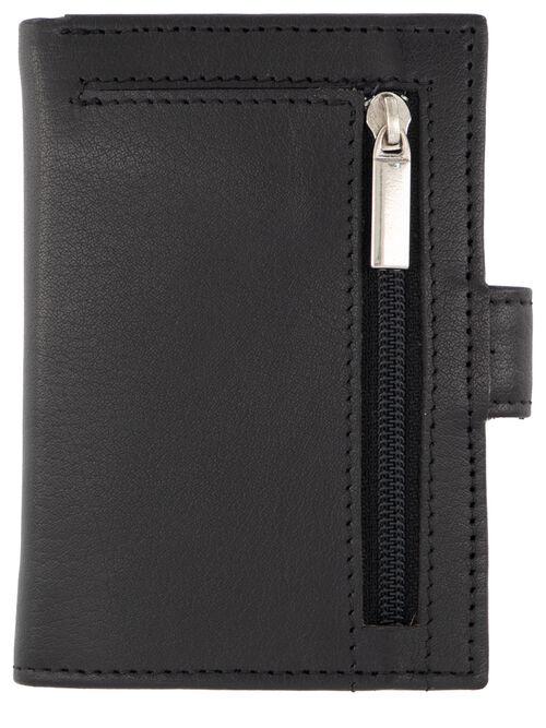 portefeuille avec étuis en cuir noir