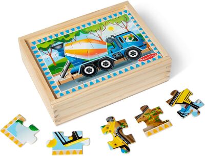Melissa & Doug Puslespill Anleggskjøretøy 4-in-1 12 Deler