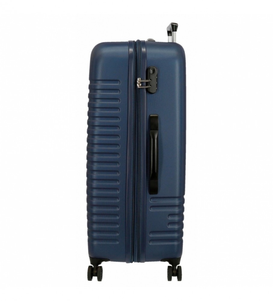 Conjunto de malas rígidas Roll Road India, azul marinho - 40x55x20cm/48x70x27cm/55x80x29cm -