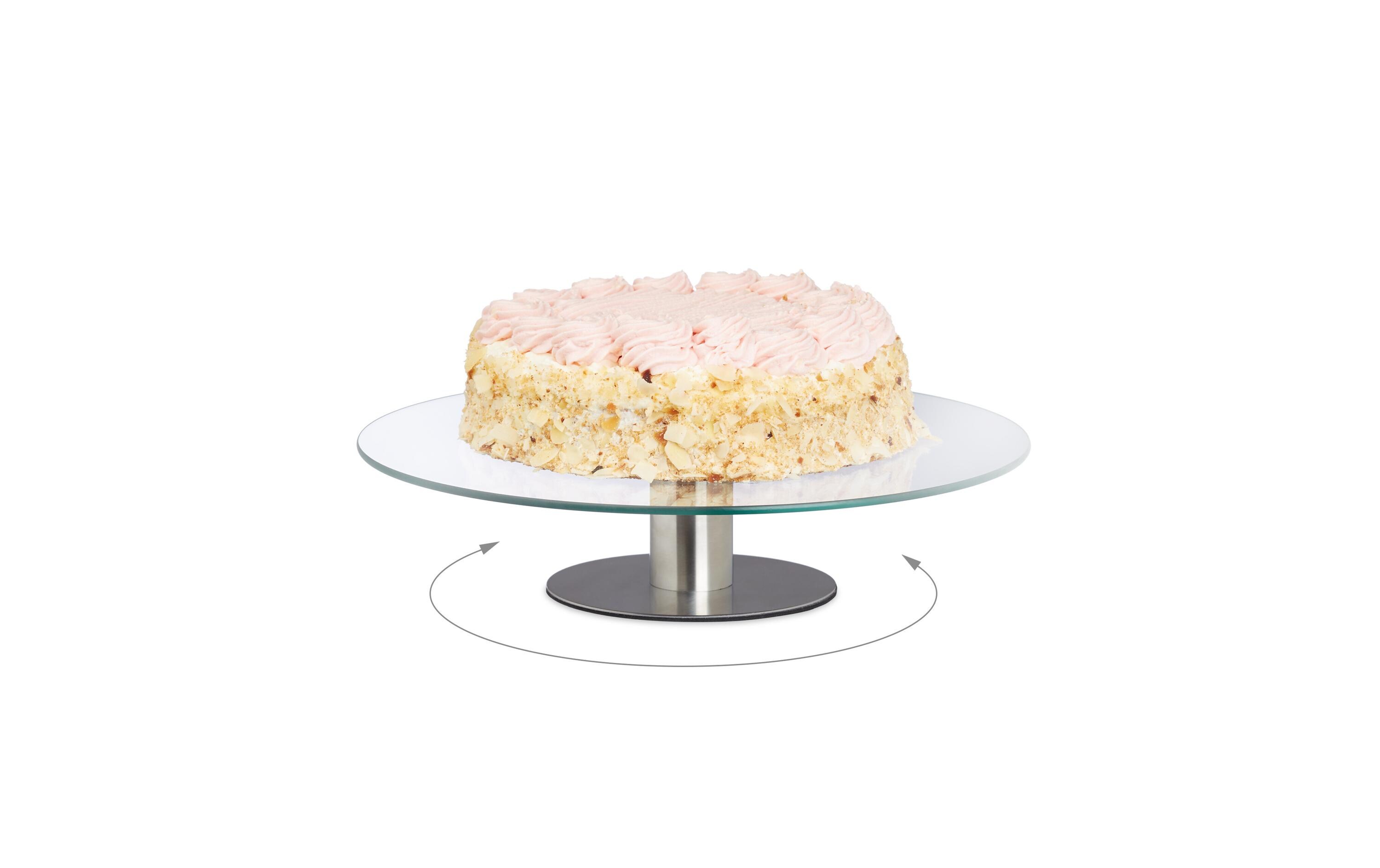 Tortenplatte Silber/TransparentDrehbarer Kuchenständer