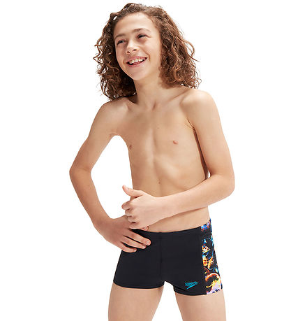 Speedo Badehose - Digital Panel Aquashorts - Schwarz/Orange