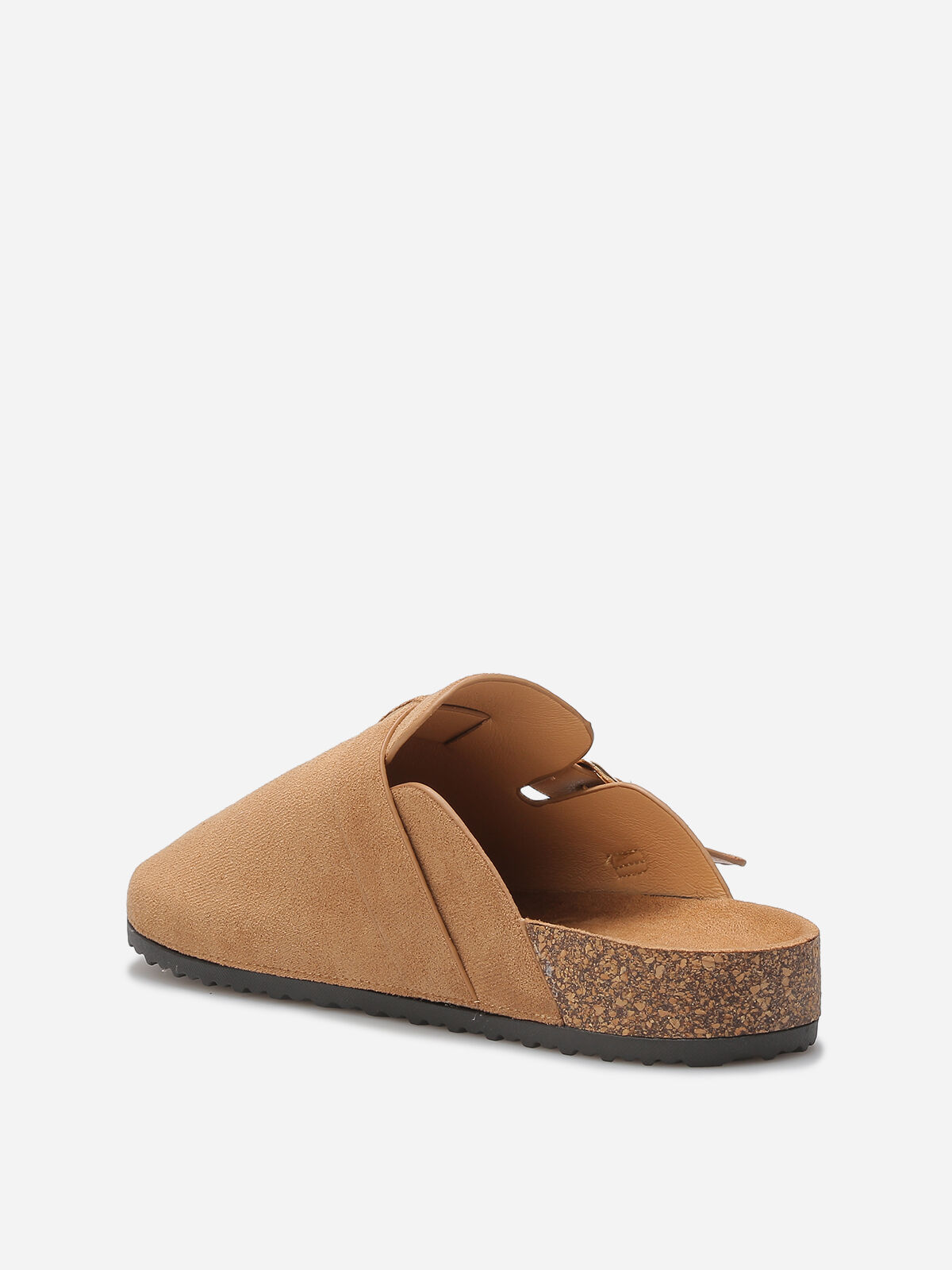 Mules en suédine avec bride- Taupe