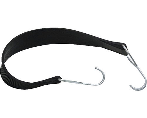 Spanband met 2 haken voor rolcontainers, rubber, zwart, 480x37 mm