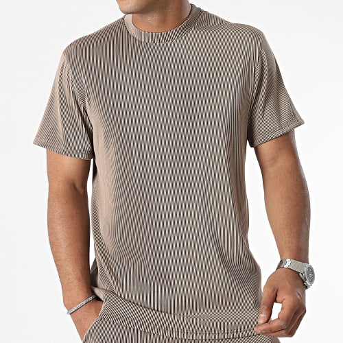 Ensemble Tee Shirt Et Short Jogging Beige Foncé